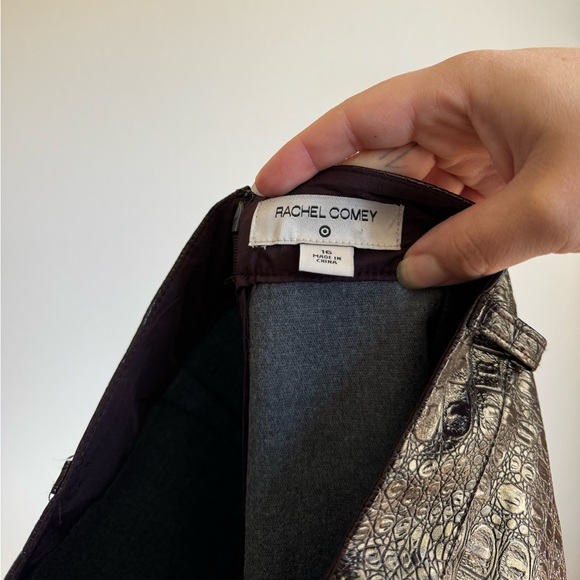 Rachel Comey for Target Dark Brown Purple Alligator Button Down Skirt Women’s 16 - Picture 5 of 5